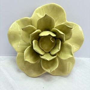 Elegant Sage Ceramic Lotus Flower Candle Incense Burner